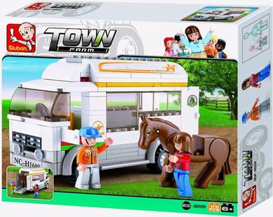 Sluban Pferdetransporter Bausteine Klembausteine Town Farm B0559 - 170 Teile