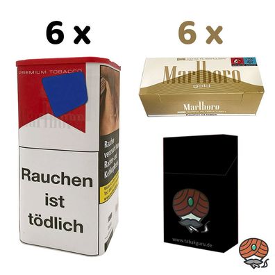 Marlboro Rot Tabak XL Dose 6x 145g, Marlboro Gold Extra Filterhülsen, Zubehör