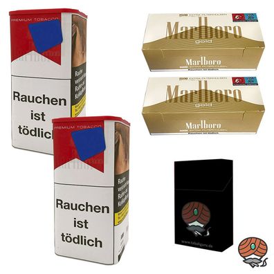 Marlboro Rot Tabak XL Dose 2x 145g, 2x Marlboro Gold Extra Filterhülsen
