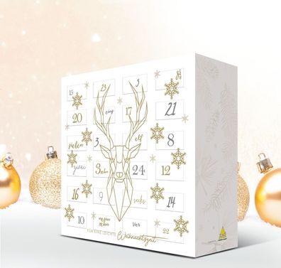 54,10 € / kg | Inkospor Riegel Adventskalender, weiß, 24 Riegel gemischt