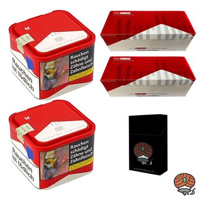 Marlboro Red/Rot Tabak 2x 70g M Dose, Marlboro Rot Extra Filterhülsen, Zubehör