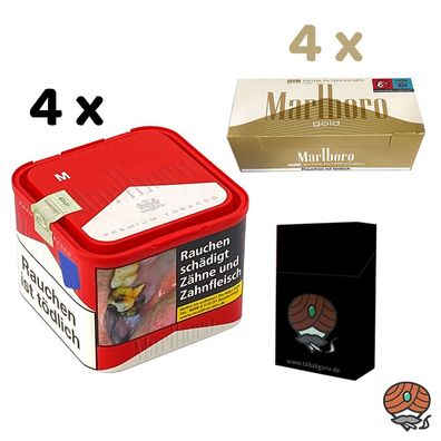 Marlboro Red/Rot Tabak 4x 70g M Dose+ Marlboro Gold Extra Filterhülsen+ Zubehör