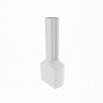 100Stk. Zwillingsaderendhülsen isoliert weiß 2x0,5mm2/8mm TE0508