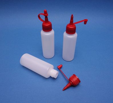 50ml PE Flasche Spezial, mit Dosiertülle, Plastik Flaschen zum exakten Dosieren