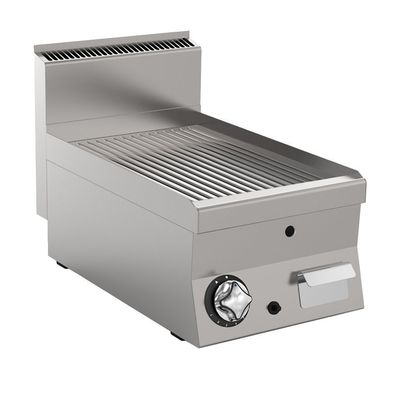 Mareno M1-600 Gas-Grillplatte mit geriffelter Edelstahlplatte, 40cm