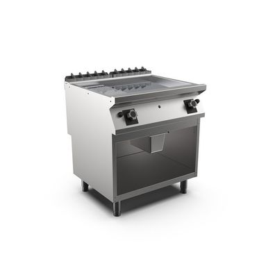 Mareno M1-700 Gas-Grillplatte mit 2/3 glatter und 1/3 gerippter Chromplatte, 80cm