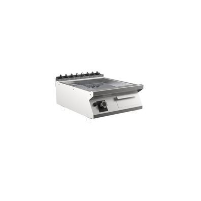 Mareno M1-700 Gas-Grillplatte mit 2/3 glatter und 1/3 gerippter Chromplatte, 60cm