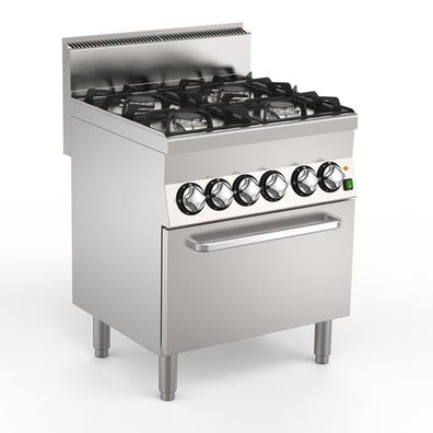 Mareno M1-600 Gasherd mit 4x6 Kw Brennern und Umluftofen, 70cm