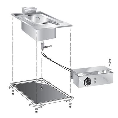 Gastronomie Gastro Inox Einbau-Fritteuse mit 10 Liter aus Edelstahl 400x600x380mm