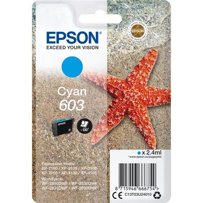 Epson C13T03U24010 Original Epson Tintenpatrone cyan (C13T03U24010, 03U240,603, 03U2,