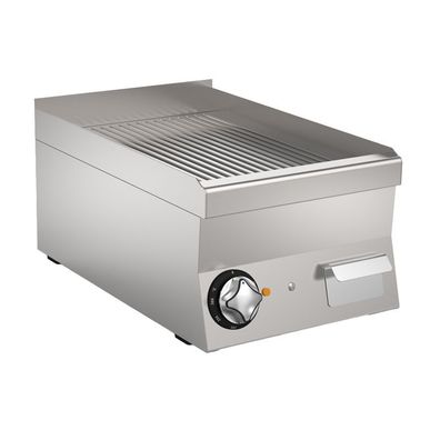 Mareno M1-600 Elektrische Grillplatte mit geriffelter Edelstahlplatte, 40cm