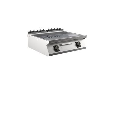 Mareno M1-700 elektrische Grillplatte mit glatter, matter Chromplatte, 80cm