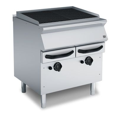 Gastro-Inox 700 HP Wasserbad Gasgrill mit 4 Gusseisenroste, 80cm