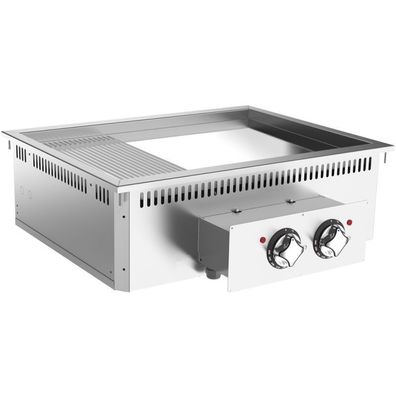 Mareno Einbau-Grillplatte 23 glatt 13 gerippt verchromte Fläche 800x625x250mm