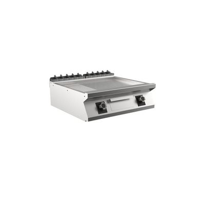 Mareno M1-700 elektrische Grillplatte mit 2/3 glatter und 1/3 gerippter Mattchromp