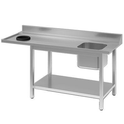 Gastro-Inox Spültische mit Abfallöffnung und Becken rechts 1600x700x900mm