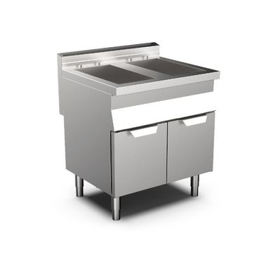 Gastronomie Mareno Gas-Fritteuse aus Edelstahl mit 2X 15 Liter 800x700x870mm
