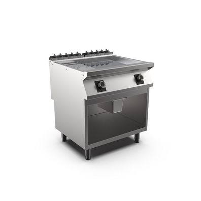 Mareno M1-700 elektrische Grillplatte mit 2/3 glatter und 1/3 gerippter Chromplatt