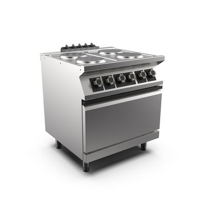 Mareno M1-700 Kocher mit 4 runden Tellern und Elektrobackofen GN 2/1, 80cm