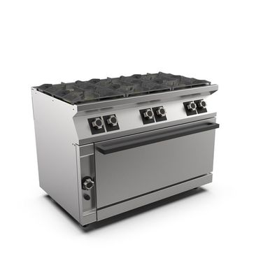 Mareno M1-900 Gasherd 6 Brenner, extra breiter Gasbackofen mit Elektrogrill, 120cm