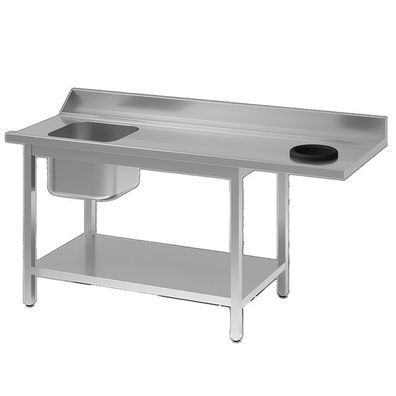Gastro-Inox Spültische mit Abfallöffnung und Becken links 1600x700x900mm