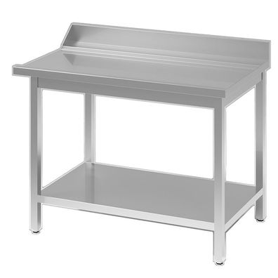 Gastro-Inox Ablauftisch aus Edelstahl mit Anschluss links 600x700x900mm