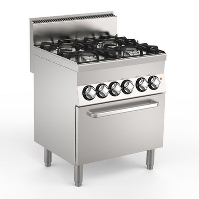 Mareno M1-600 Gasherd mit 4 x 6Kw Brennern und Elektrobackofen, 70cm