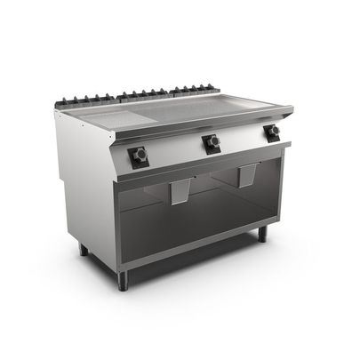 Mareno M1-700 Elektro-Grillplatte mit 2/3 glatter und 1/3 gerippter Mattchromplatt