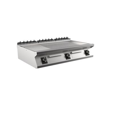 Mareno M1-900 elektrische Griddleplatte mit 2/3 glatter-1/3 gerippter mattverchrom