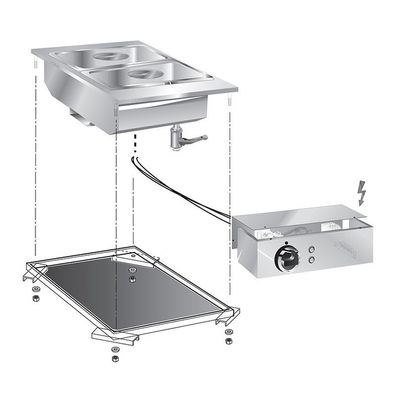 Gastro Inox Einbau-Bain marie aus Edelstahl 400x600x335mm