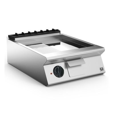 Gastro-Inox 700 HP 2/3 glatte und 1/3 gerippte verchromte elektrischer Grillplatte