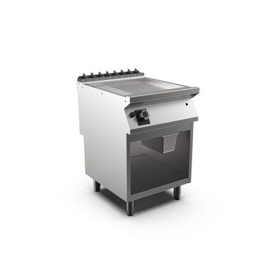 Mareno M1-700 Gas-Grillplatte mit 2/3 glatter und 1/3 gerippter Chromplatte, 60cm