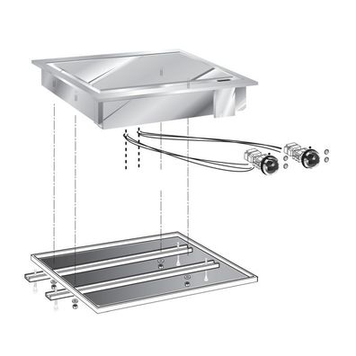 Mareno Einbau-Grillplatte mit verchromte Backfläche 825x600x125mm