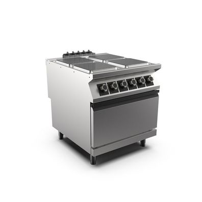 Mareno M1-900 Herd mit 4 quadratischen Platten und Elektrobackofen GN 1/1, 80cm