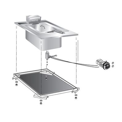 Gastronomie Gastro Inox Einbau-Fritteuse mit 10 Liter aus Edelstahl 400x600x380mm