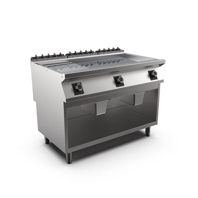 Mareno M1-700 elektrische Grillplatte mit 2/3 glatter und 1/3 gerippter Chromplatt
