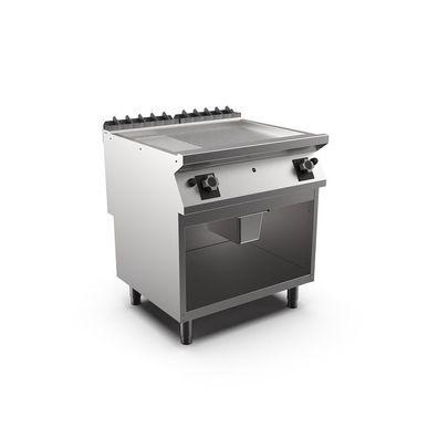 Mareno M1-900 Gasgrillplatte mit 2/3 glatter und 1/3 gerippter mattverchromter