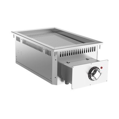 Mareno Grillplatte mit 400V und gerippte verchromte Fläche 400x700x870mm