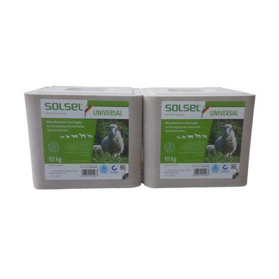 Solsel Universal 2x10kg Mineralstein ohne Kupfer Salzleckstein Leckstein