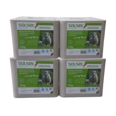 Solsel Universal 4x10kg Mineralstein ohne Kupfer Salzleckstein Leckstein