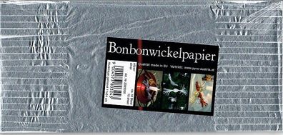 Bonbonwickelpapier 11x24, ALU - mit Fransen, silber, ca. 10 Blatt
