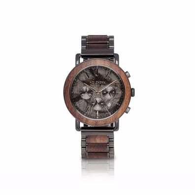 Holzkern Herrenuhr Askja Walnuss/Marmor