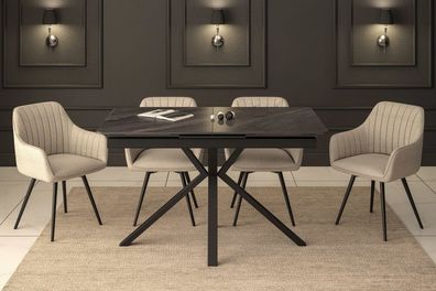 Essgruppe A87, Esszimmer Set , Esstisch (Ausziehbar) mit 4 Stühlen - Farbe wählbar