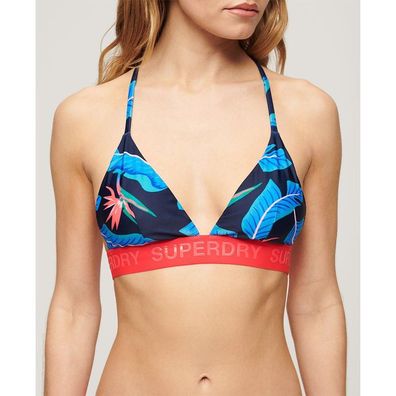 Bikini-Oberteil Superdry Dreieck-Logo Marineblau