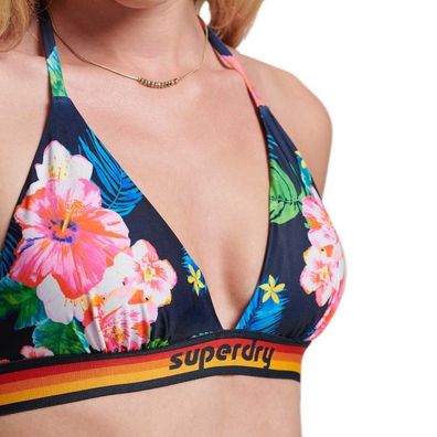 Bikinioberteil Superdry Vintage Logo Tri Damen Hibiscus Pop Navy