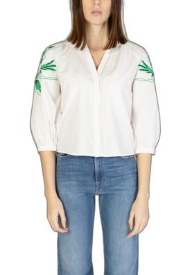 Bluse Desigual Weiß mit V-Ausschnitt