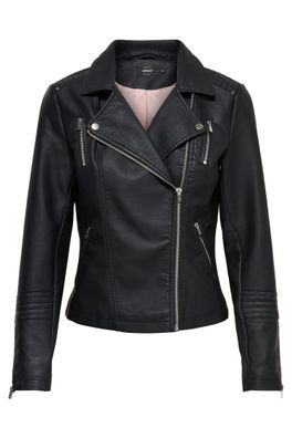 Blouson Only Noir en Similicuir Style Motard