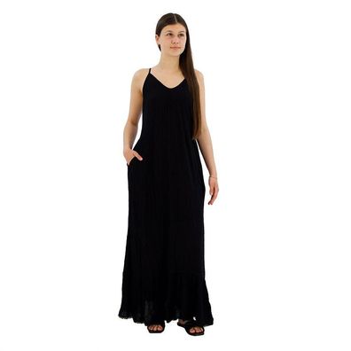 Kleid Superdry Schwarzes ärmelloses Strandkleid