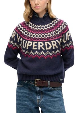 Pullover Superdry Fairisle Muster Marineblau