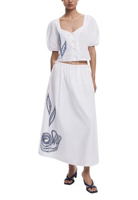 Rock Desigual mit Stickerei Weiß